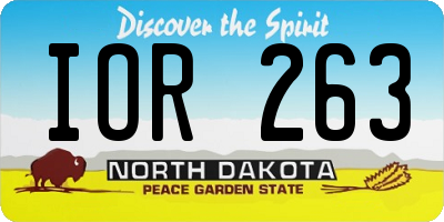 ND license plate IOR263