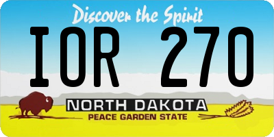 ND license plate IOR270