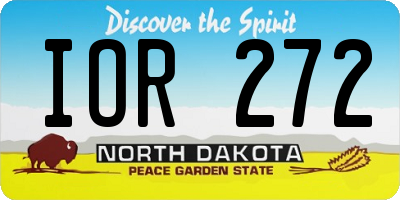 ND license plate IOR272