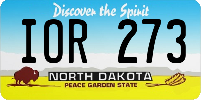 ND license plate IOR273