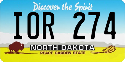 ND license plate IOR274