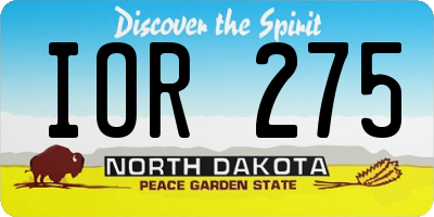 ND license plate IOR275