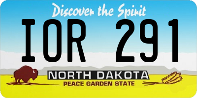 ND license plate IOR291