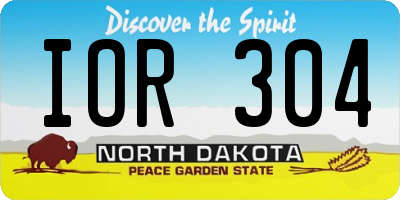 ND license plate IOR304