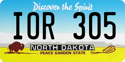 ND license plate IOR305