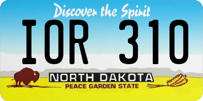 ND license plate IOR310