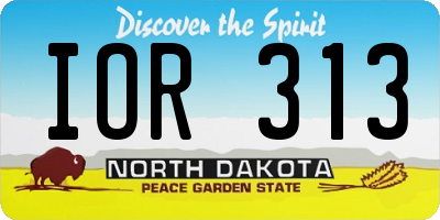 ND license plate IOR313