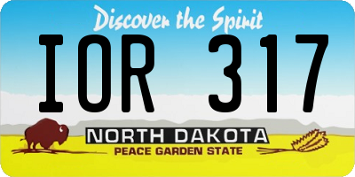 ND license plate IOR317