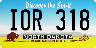 ND license plate IOR318
