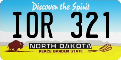 ND license plate IOR321