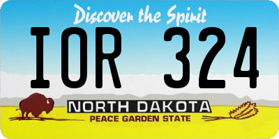 ND license plate IOR324
