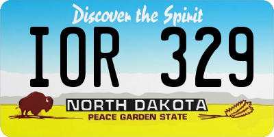 ND license plate IOR329