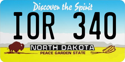 ND license plate IOR340