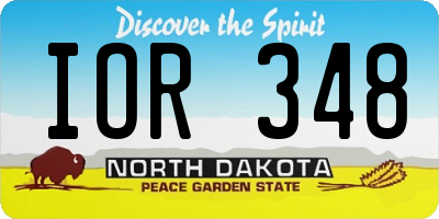 ND license plate IOR348