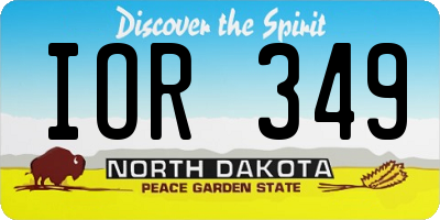 ND license plate IOR349