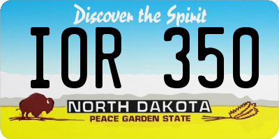 ND license plate IOR350