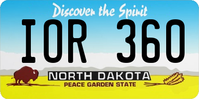 ND license plate IOR360