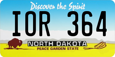 ND license plate IOR364