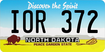 ND license plate IOR372