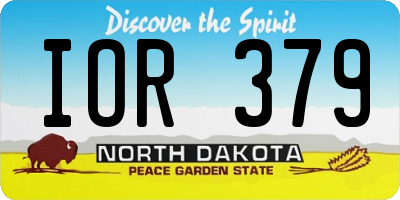 ND license plate IOR379