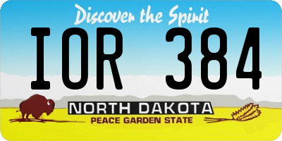 ND license plate IOR384