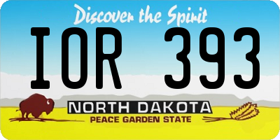 ND license plate IOR393
