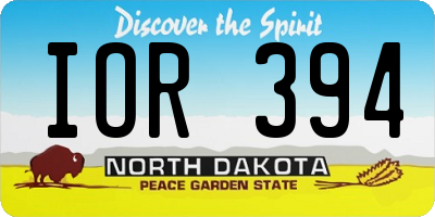 ND license plate IOR394