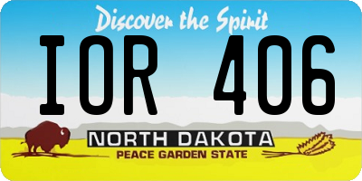 ND license plate IOR406