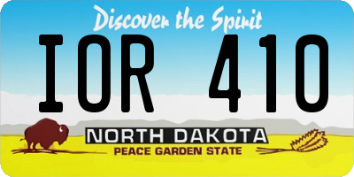 ND license plate IOR410