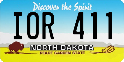 ND license plate IOR411