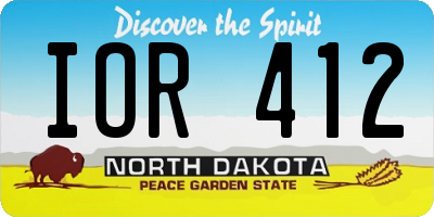 ND license plate IOR412