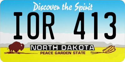ND license plate IOR413