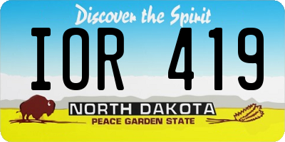 ND license plate IOR419