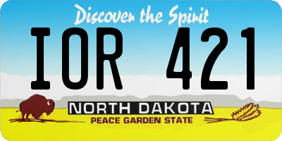 ND license plate IOR421