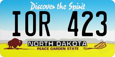 ND license plate IOR423