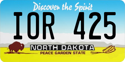 ND license plate IOR425