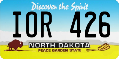ND license plate IOR426