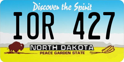 ND license plate IOR427