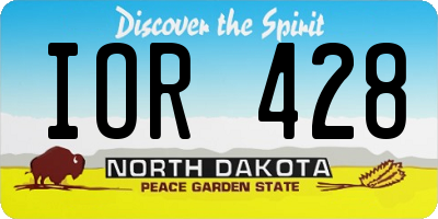 ND license plate IOR428