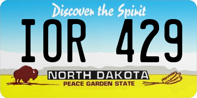 ND license plate IOR429