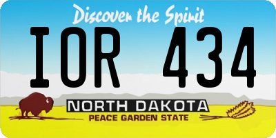 ND license plate IOR434