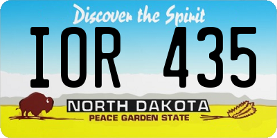 ND license plate IOR435