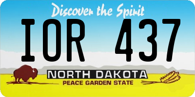 ND license plate IOR437