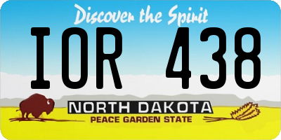 ND license plate IOR438