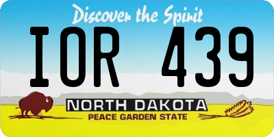 ND license plate IOR439