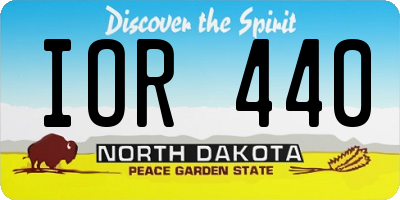 ND license plate IOR440
