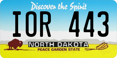 ND license plate IOR443