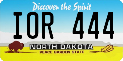 ND license plate IOR444