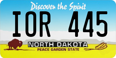 ND license plate IOR445
