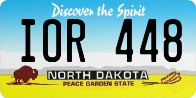 ND license plate IOR448